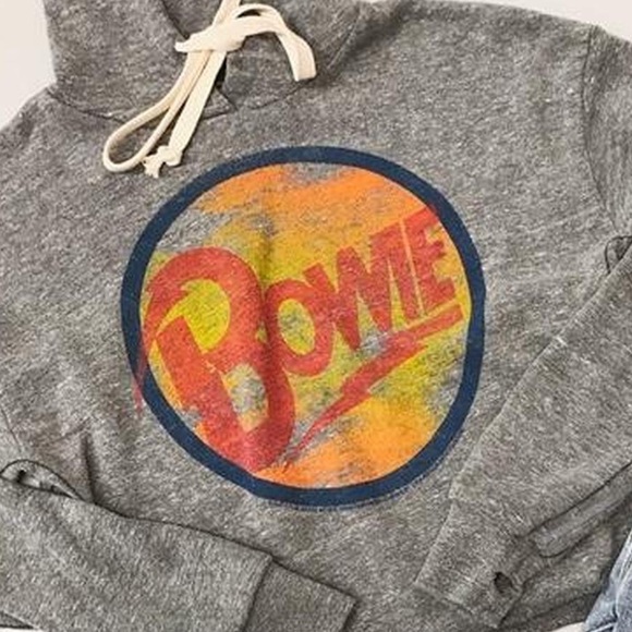 Trunk Ltd Tops - Trunk LTD David Bowie cropped raw edge hoodie with thumb holes
Gently worn